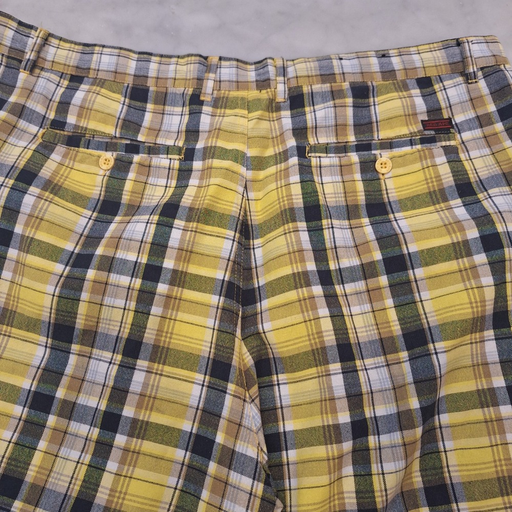 Vtg Y2K Red Ape Plaid Shorts Mens 4XL (w 42) Black Skater Checkered Streetwear